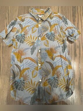 Denim & Flower Boys Button Down Shirt Size 11/12 Casual Vacation Shirt